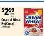 Pioneer Supermarkets Cream of wheat hot cereal offer