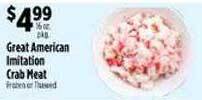 Pioneer Supermarkets Great american imitation crab meat offer