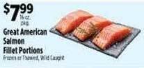 Pioneer Supermarkets Great american salmon fillet portions offer