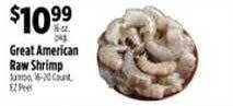 Pioneer Supermarkets Great american raw shrimp offer