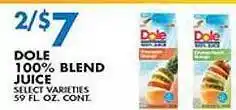 Dole 100% blend juice
