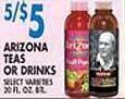 Compare Foods Arizona teas or drinks offer