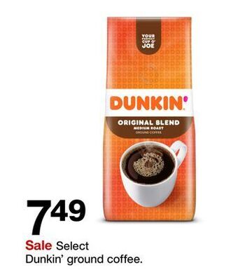 Target Select dunkin' ground coffee offer