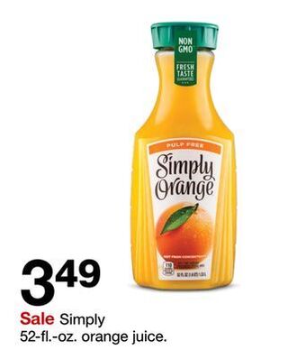 Target Simply 52-fl.-oz. orange juice offer