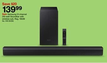 Target Samsung 2.1-channel 210-watt soundbar with wireless sub offer