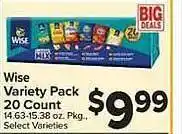 Foodtown supermarkets Wise variety pack 20 count offer
