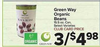 Foodtown supermarkets Green way organic beans offer