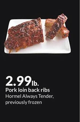 Hy-Vee Pork loin back ribs offer