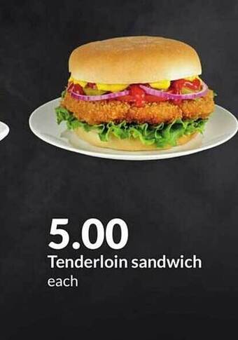 Hy-Vee Tenderloin sandwich offer