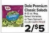 Food Town Store Dole premium classic salads offer