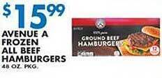 Compare Foods Avenue a frozen all beef hamburgers offer