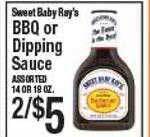 Western Beef Sweet baby ray's bbq or dipping sauce offer