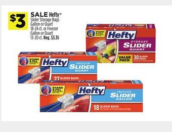 Dollar General Hefty® slider storage bags gallon or quart or freezer gallon or quart offer