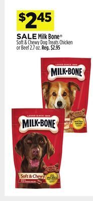 Dollar General Milk bone® soft & chewy dog treats chicken or beef offer