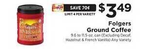 ShopRite Folgers ground coffee offer