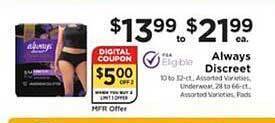 ShopRite Always discreet offer