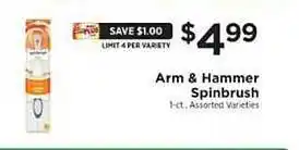 ShopRite Arm & hammer spinbrush offer