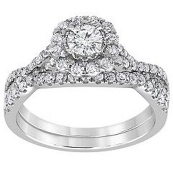 Kohl's Evolv 14k white gold 1 carat t.w. igi certified lab-grown diamond engagement ring set offer