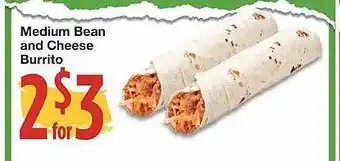 Amigos United Medium bean and cheese burrito offer