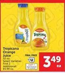Safeway Tropicana orange juice offer