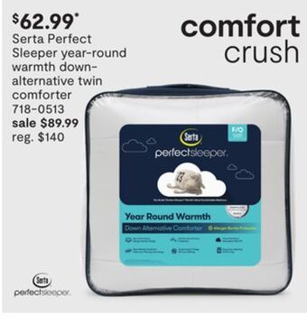 JC Penney Serta perfect sleeper year-round warmth down-alternative twin comforter offer