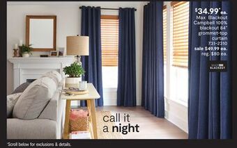 JC Penney Max blackout campbell 100% blackout 84" grommet-top curtain offer
