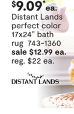 JC Penney Distant lands perfect color 17x24" bath rug offer