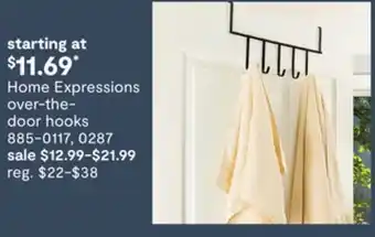 JC Penney Home expressions over-the-door hooks offer