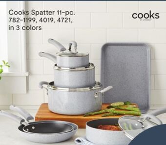 JC Penney Cooks spatter 11-pc. cookware sets offer