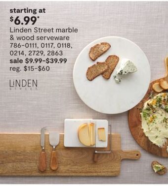 JC Penney Linden street marble & wood serveware offer