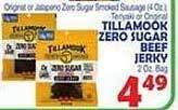Bravo Supermarkets Tillamook zero sugar beef jerky offer