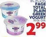 Bravo Supermarkets Fage total plain greek yogurt offer
