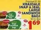 Bravo Supermarkets Krasdale snap & seal large sandwich bags offer
