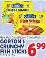 Bravo Supermarkets Gorton's crunchy fish sticks offer