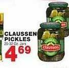 Bravo Supermarkets Claussen pickles offer