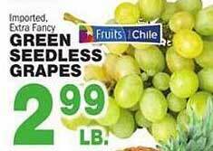 Bravo Supermarkets Green seedless grapes offer