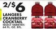 Met Foodmarkets Langers cranberry cocktail offer