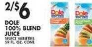 Met Foodmarkets Dole 100% blend juice offer