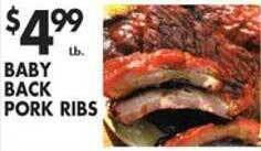 Met Foodmarkets Baby back pork ribs offer
