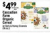 Met Foodmarkets Cascadian farm organic cereal offer