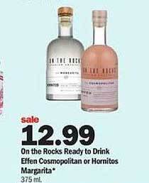 Meijer On the rocks ready to drink effen cosmopolitan or hornitos margarita offer