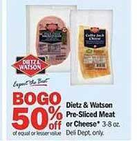 Meijer Dietz & watson pre-sliced meat or cheese offer