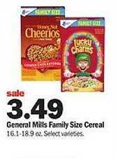 Meijer General mills family size cereal offer