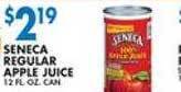 Associated Seneca regular apple juice offer