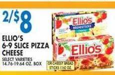 Associated Ellio's 6-9 slice pizza cheese offer