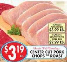 Associated Center cut pork chops roast offer