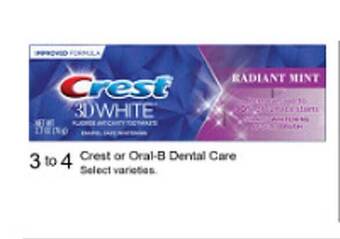 Walgreens Crest or oral-b dental care offer