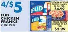 Associated Fud chicken franks offer