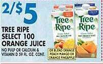 Associated Tree ripe select 100 orange juice offer