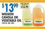 Associated Wesson canola or vegetable oil offer